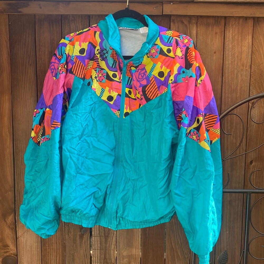Vintage Longstreet size L Multi-Colored Windbreaker